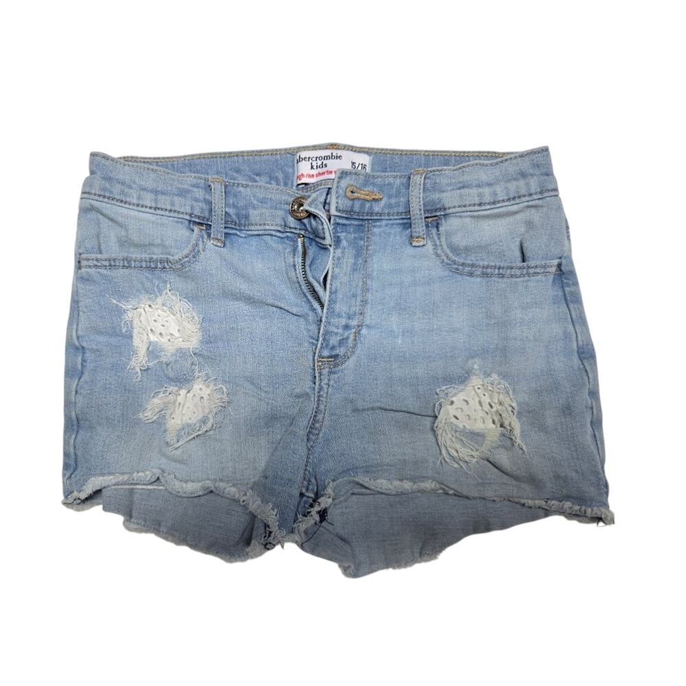 Abercrombie Kids High-Rise Shortie Denim Shorts Size 15/16 Reg